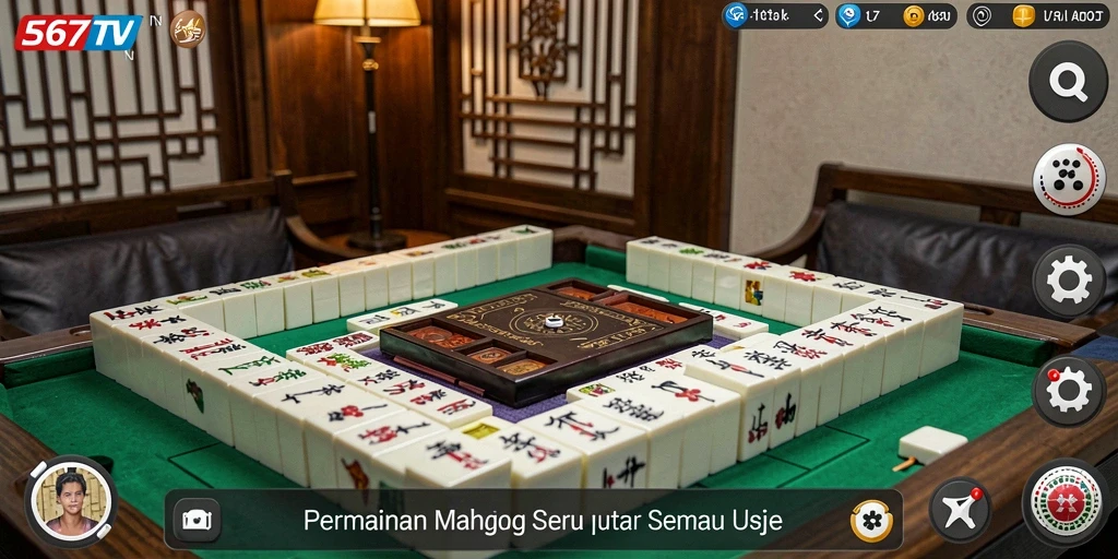 Tampilan menarik dari gameplay Mahjong di 567TV.