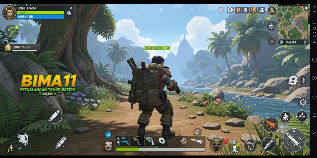 Tampilan gameplay mendebarkan di dunia terbuka BIMA11.
