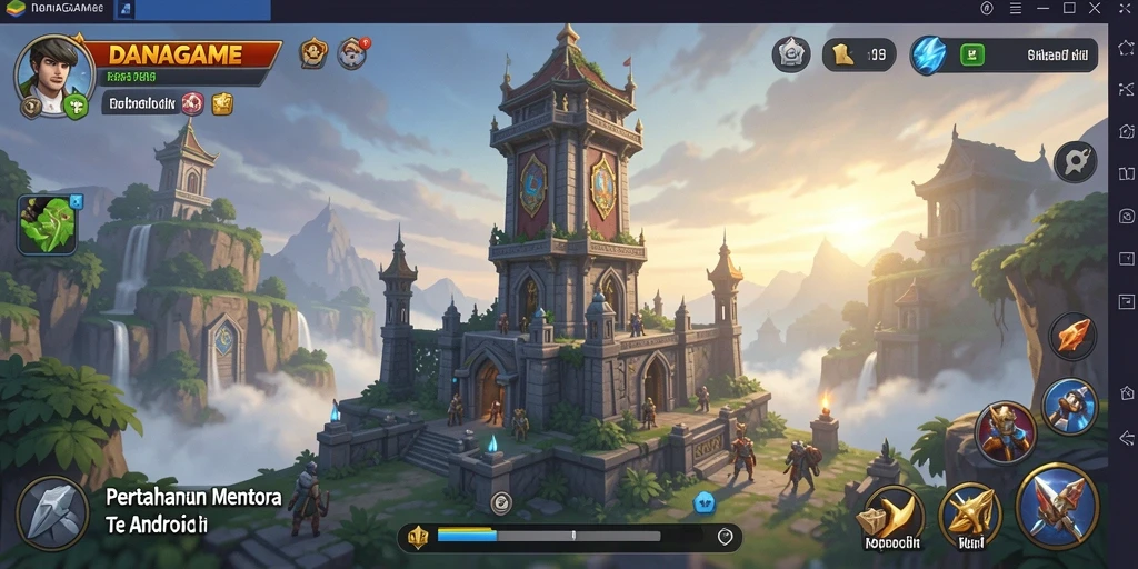 Tangkapan layar utama DANAGAME menampilkan aksi gameplay Tower Defense yang mendebarkan.