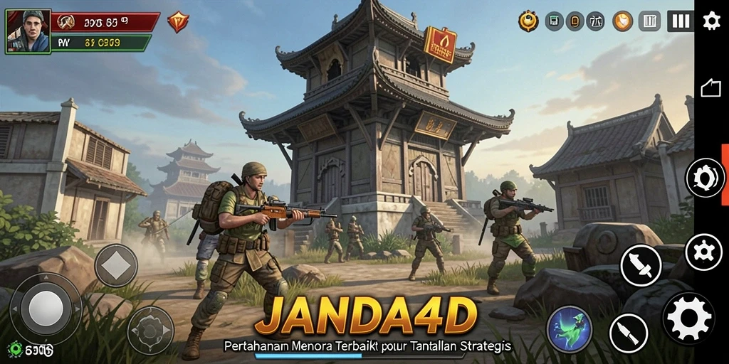 Screenshot gameplay menunjukkan strategi menara yang mendebarkan.