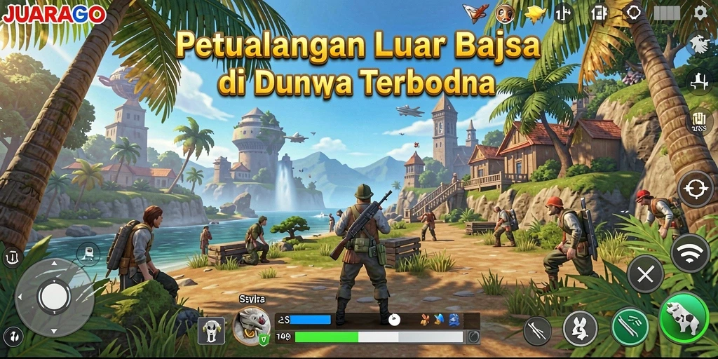 Tampilan gameplay JUARAGO yang menakjubkan di dunia terbuka.