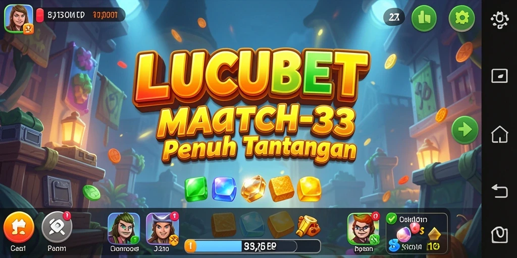 Tampilan menarik dari gameplay LUCUBET di level yang penuh warna.