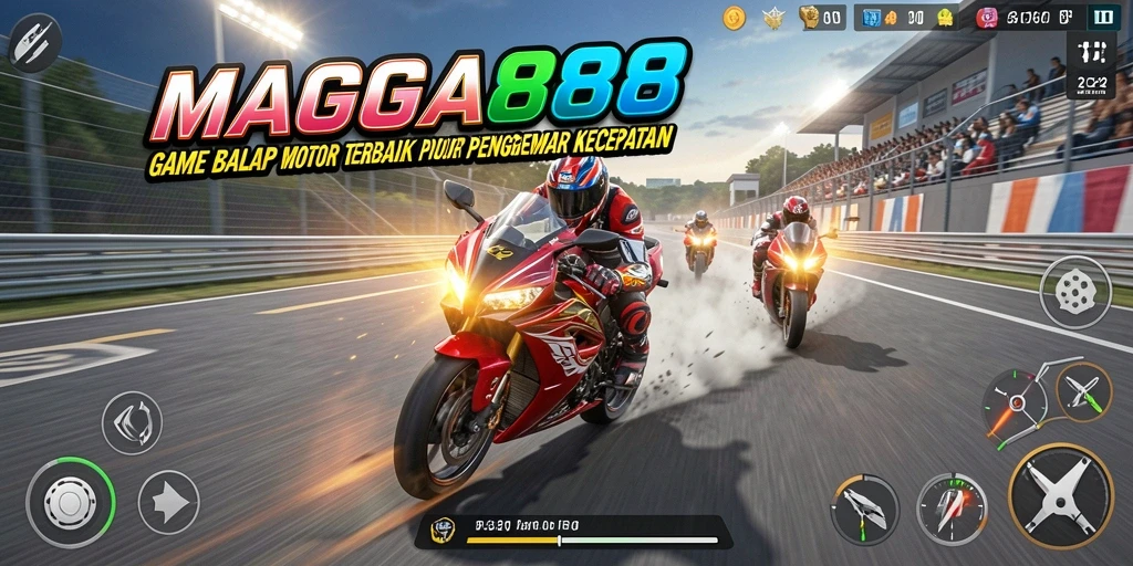 Gambaran gameplay balap motor yang seru dan mendebarkan.