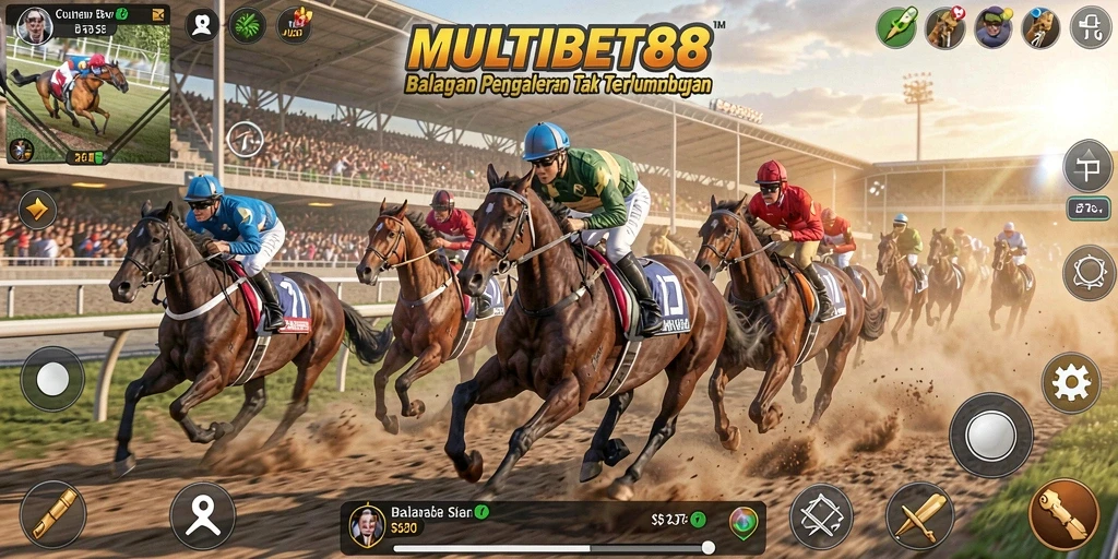 Tampilan gameplay seru di MULTIBET88 dengan kendaraan cepat.