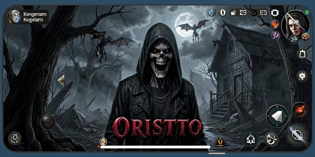 Gameplay menegangkan ORISTOTO dengan suasana Horror yang mencekam.